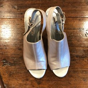 Nine West silver clear heel platforms